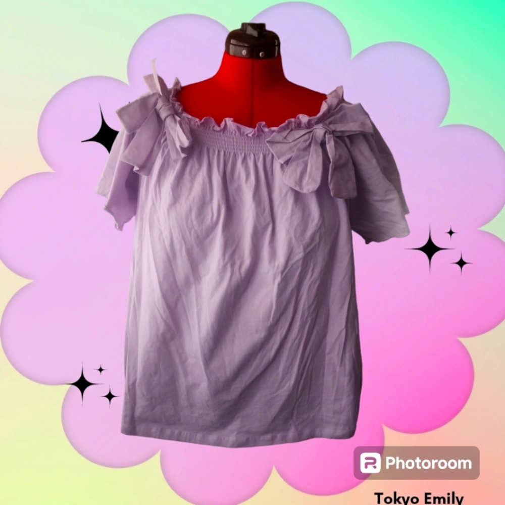 Elliot & vine lavender coquette bow top X3